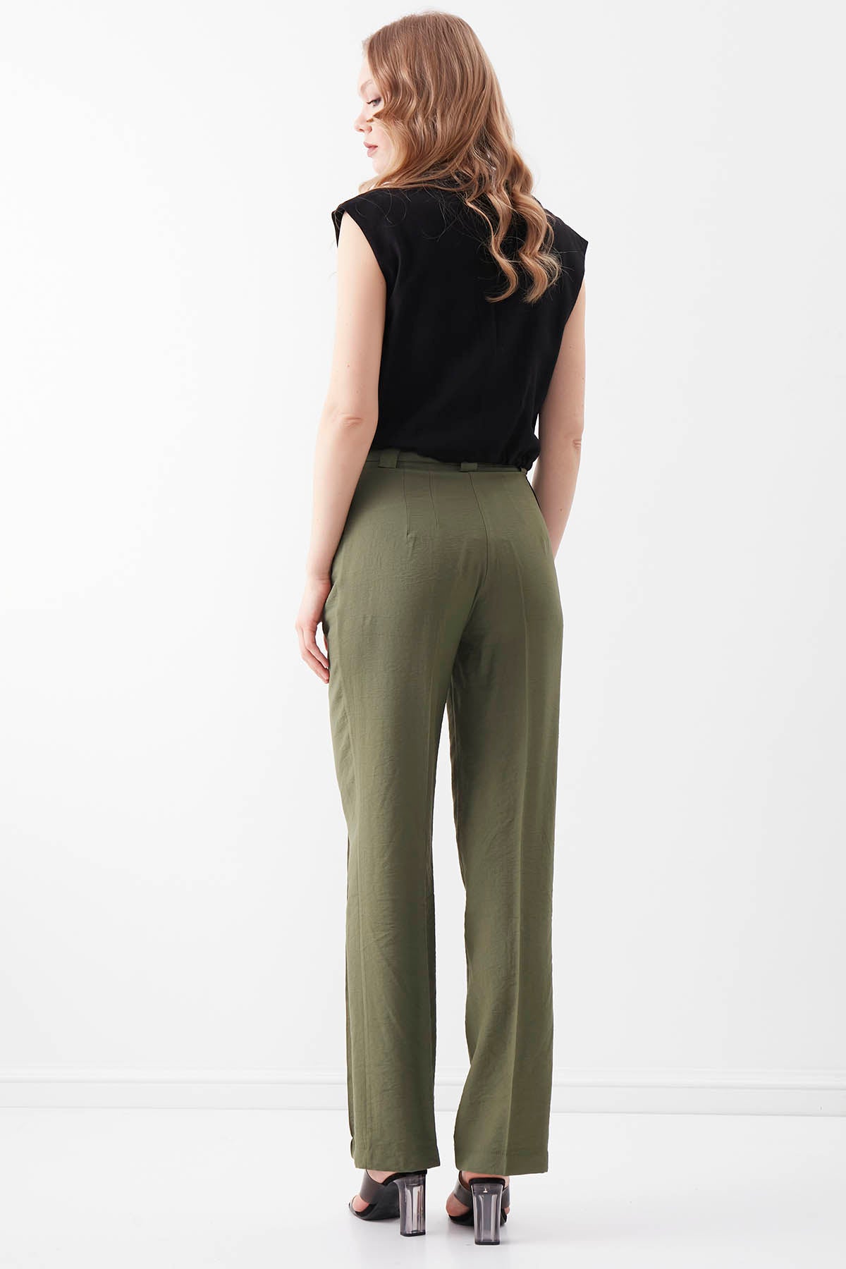 VISCOSE FLAXEN FRONT STITCH TROUSERS