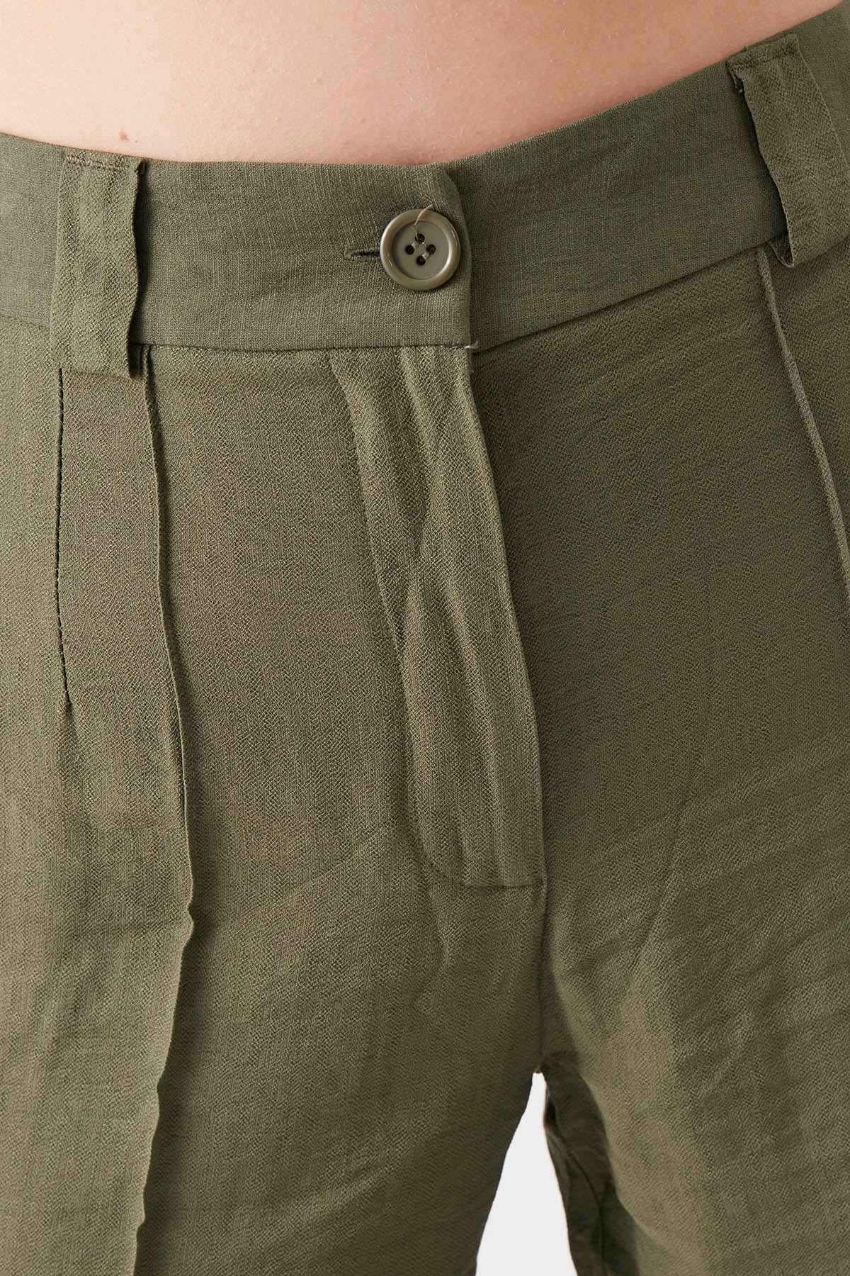VISCOSE FLAXEN FRONT STITCH TROUSERS
