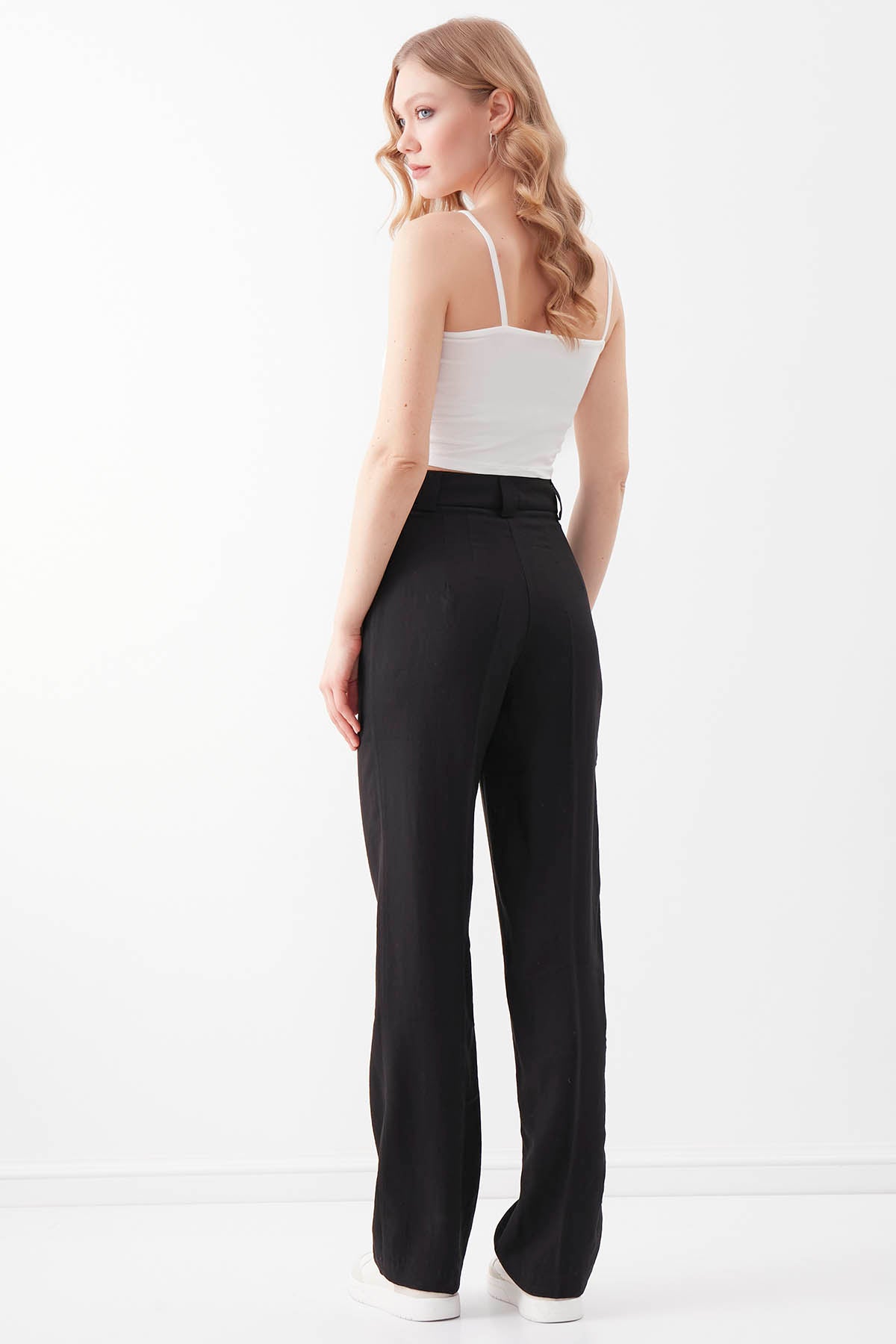 VISCOSE FLAXEN FRONT STITCH TROUSERS