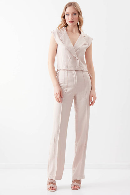 VISCOSE FLAXEN FRONT STITCH TROUSERS