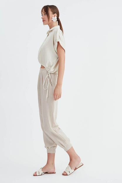 VISCOSE FLAXEN POLLEN TROUSERS