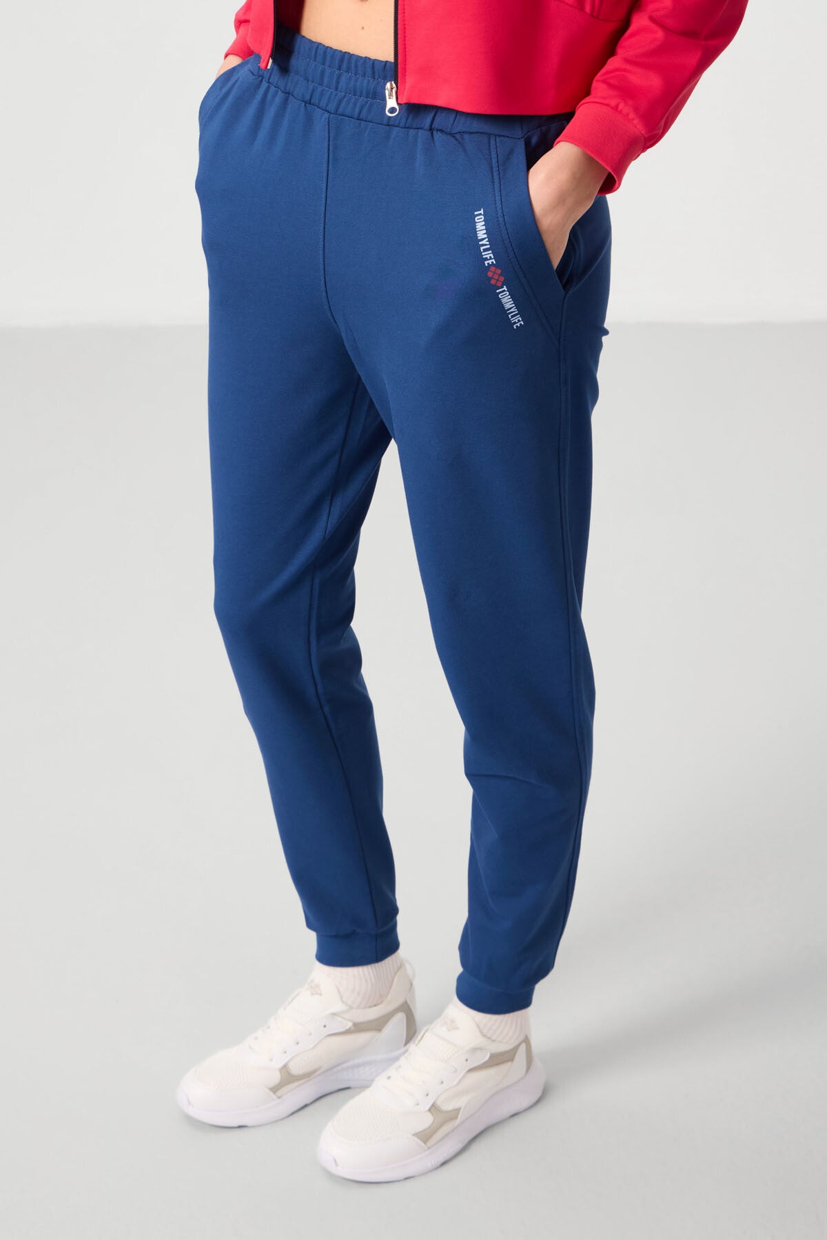 Viva Red-Parliament Hooded Zippered Oversize Women's Tracksuit Set - 95328