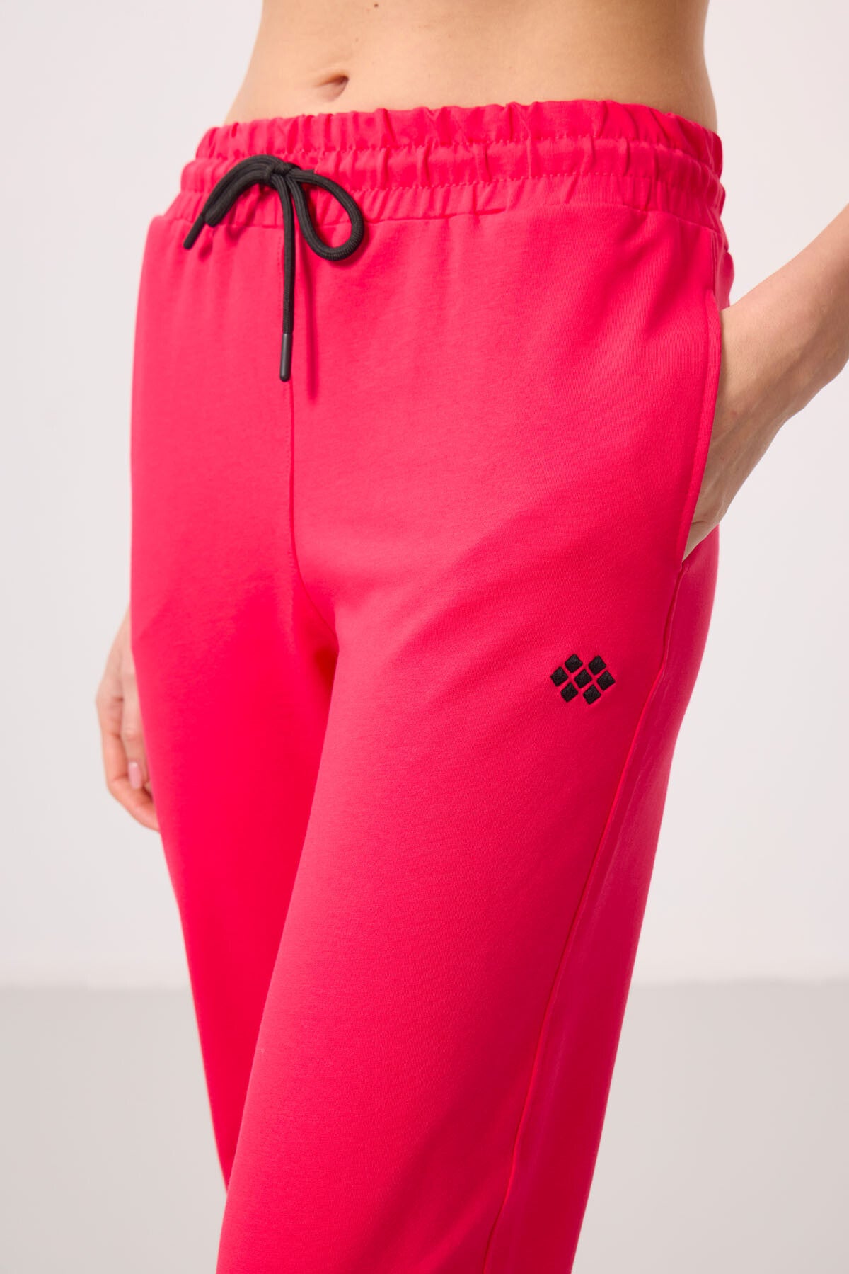Viva Red Stand Collar Zippered Comfort Fit Women's Tracksuit Tunic Set - 95345