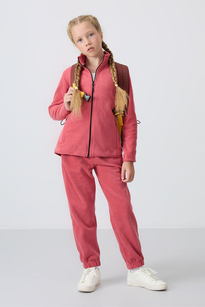 Wild Rose Thick Soft Textured Standard Fit Embroidered Fleece Girls' Sweatshirt - 75154