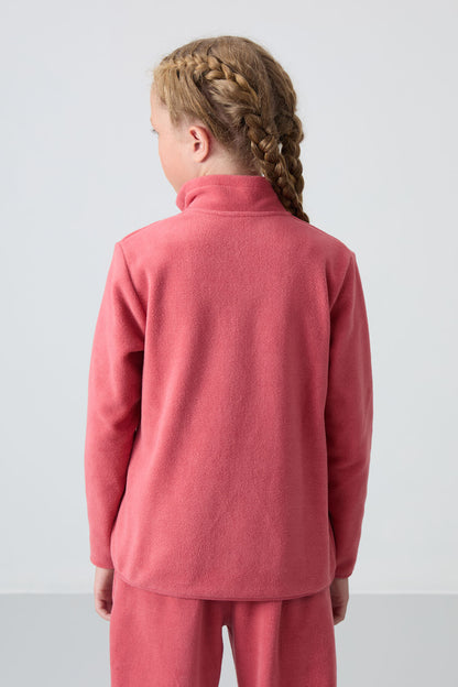 Wild Rose Thick Soft Textured Standard Fit Embroidered Fleece Girls' Sweatshirt - 75154