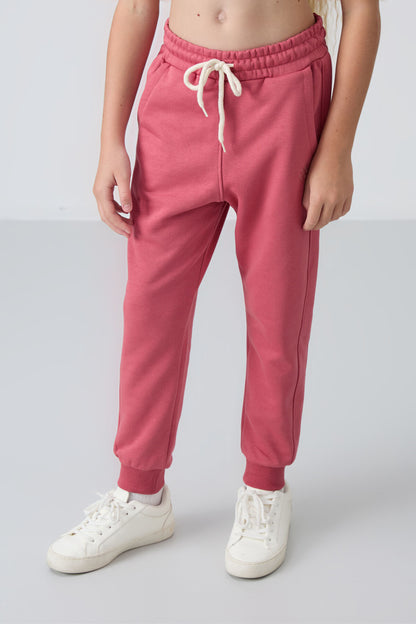 Wild Rose Cotton Fleece-Lined Soft Textured Standard Fit Embroidered Girls' Tracksuit Set - 75148