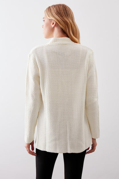 OPEN KNITTED CARDIGAN WITH POCKETS