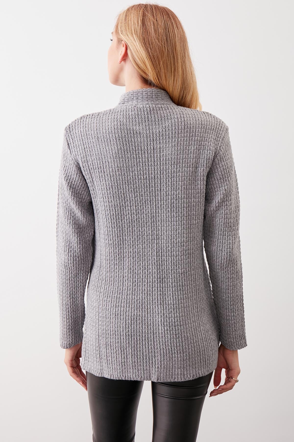 OPEN KNITTED CARDIGAN WITH POCKETS