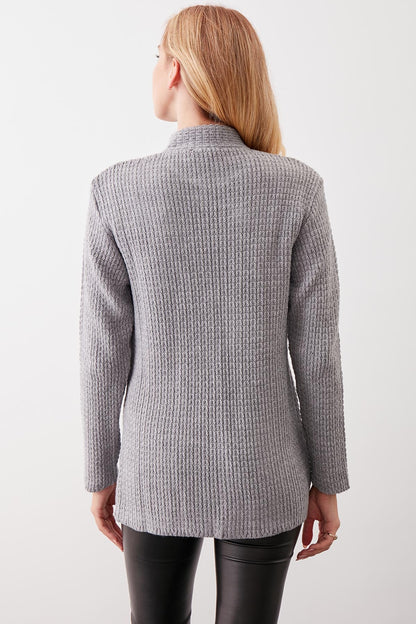 OPEN KNITTED CARDIGAN WITH POCKETS