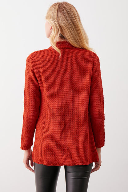 OPEN KNITTED CARDIGAN WITH POCKETS