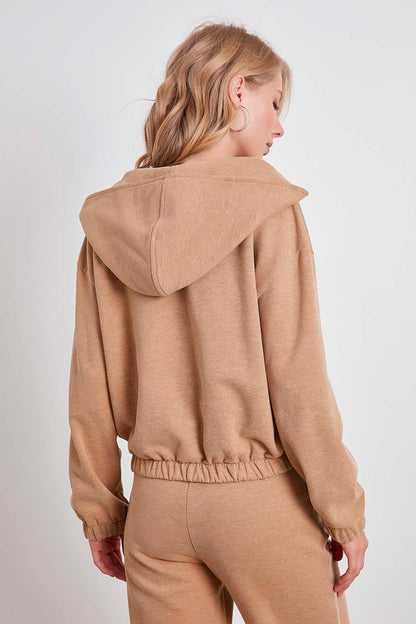 HODDIE SWEATSHIRT WITH ELASTANE SLEEVE END