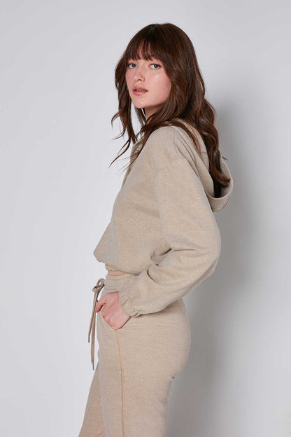 HODDIE SWEATSHIRT WITH ELASTANE SLEEVE END