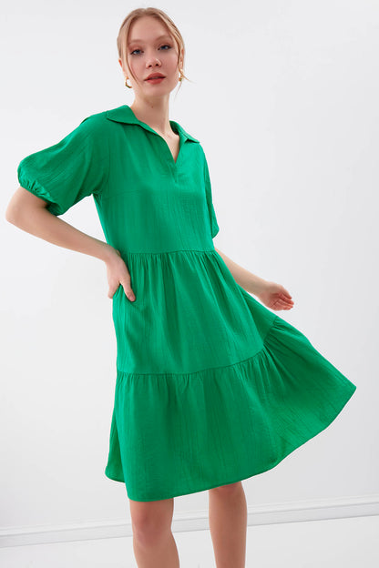 COLLARED LOOSE SLEEVE DRESS