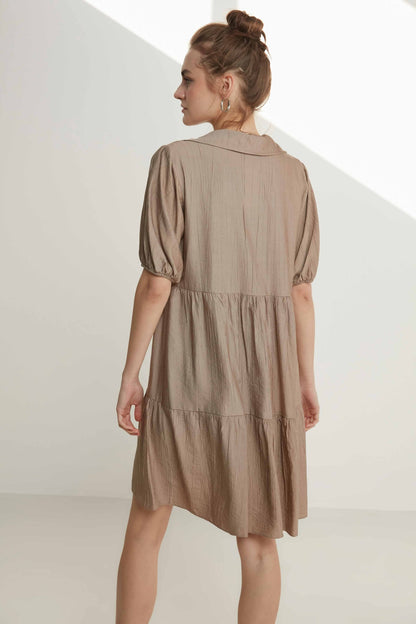 COLLARED LOOSE SLEEVE DRESS