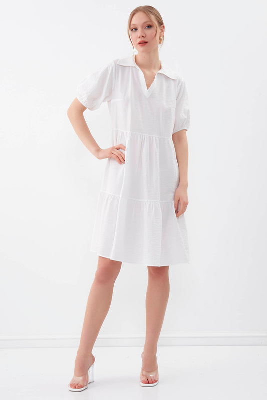 COLLARED LOOSE SLEEVE DRESS