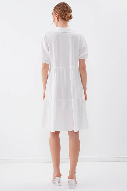 COLLARED LOOSE SLEEVE DRESS