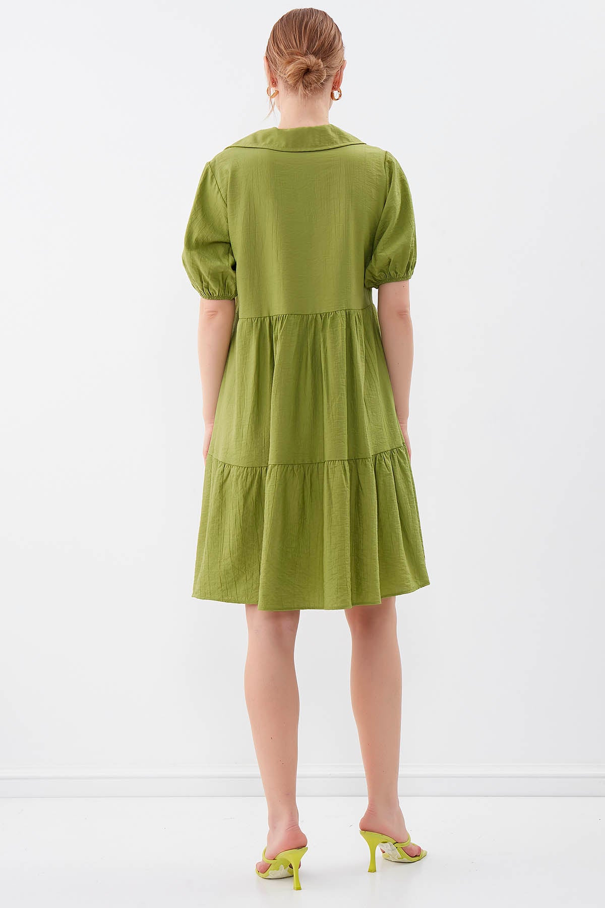 COLLARED LOOSE SLEEVE DRESS