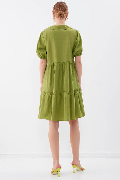 COLLARED LOOSE SLEEVE DRESS