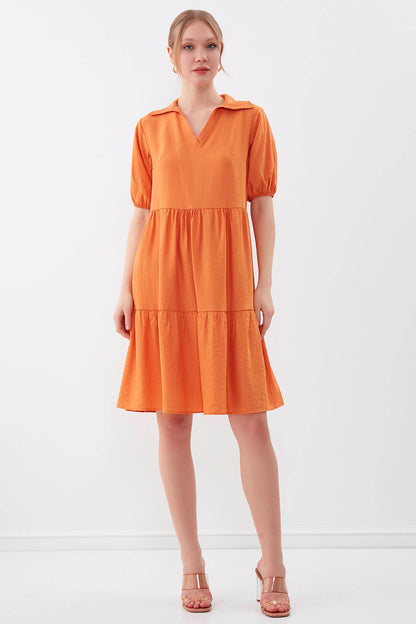 COLLARED LOOSE SLEEVE DRESS