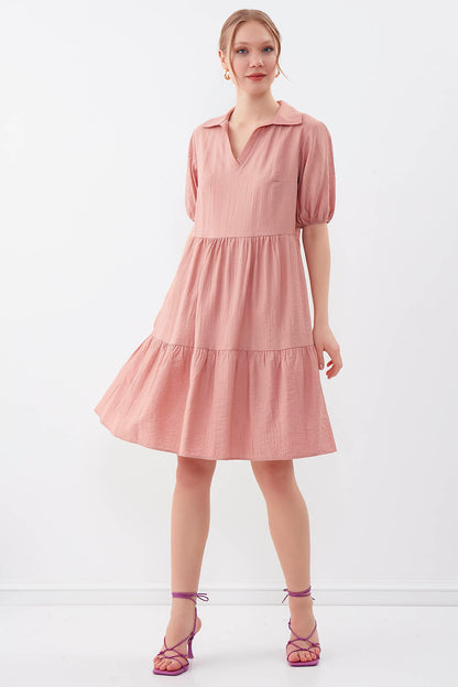 COLLARED LOOSE SLEEVE DRESS