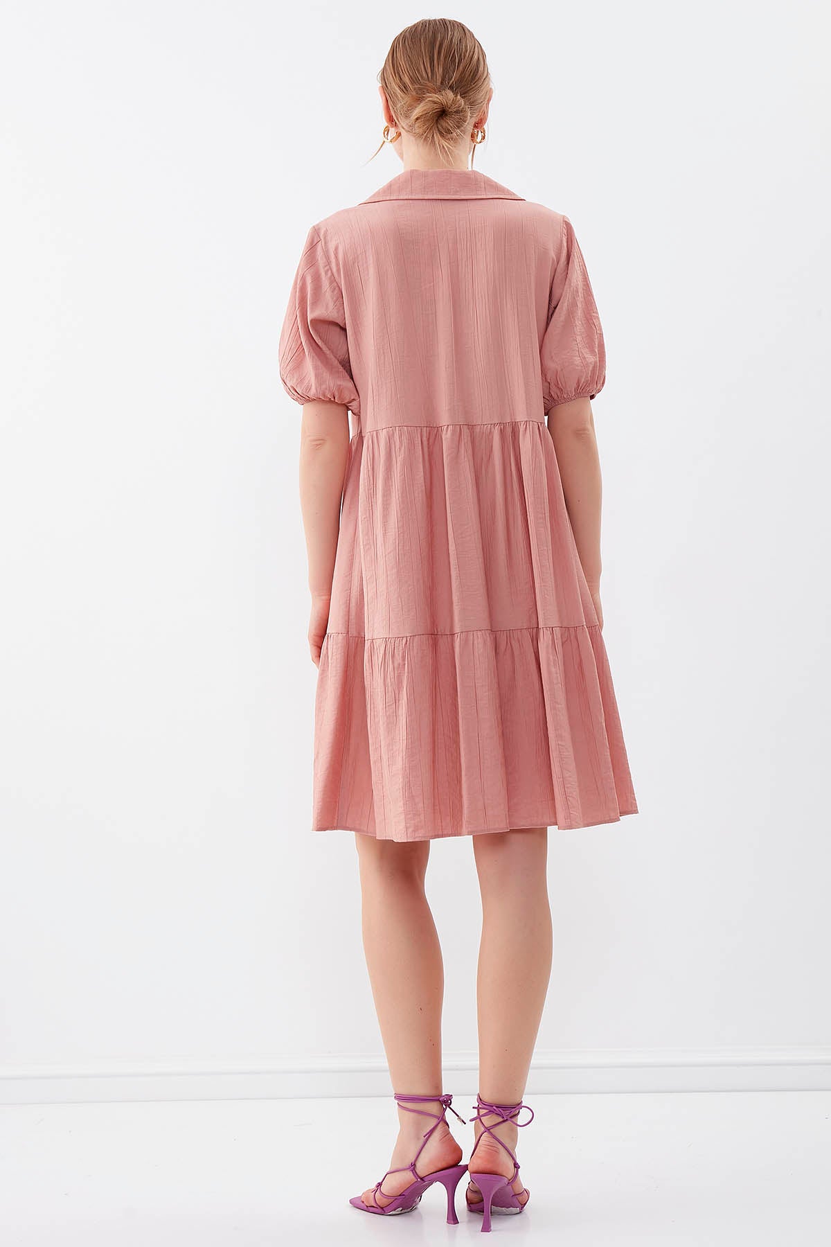 COLLARED LOOSE SLEEVE DRESS