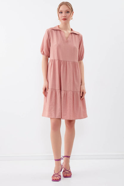COLLARED LOOSE SLEEVE DRESS