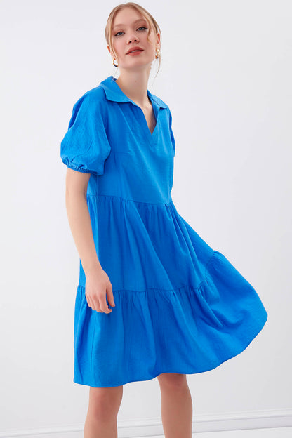 COLLARED LOOSE SLEEVE DRESS