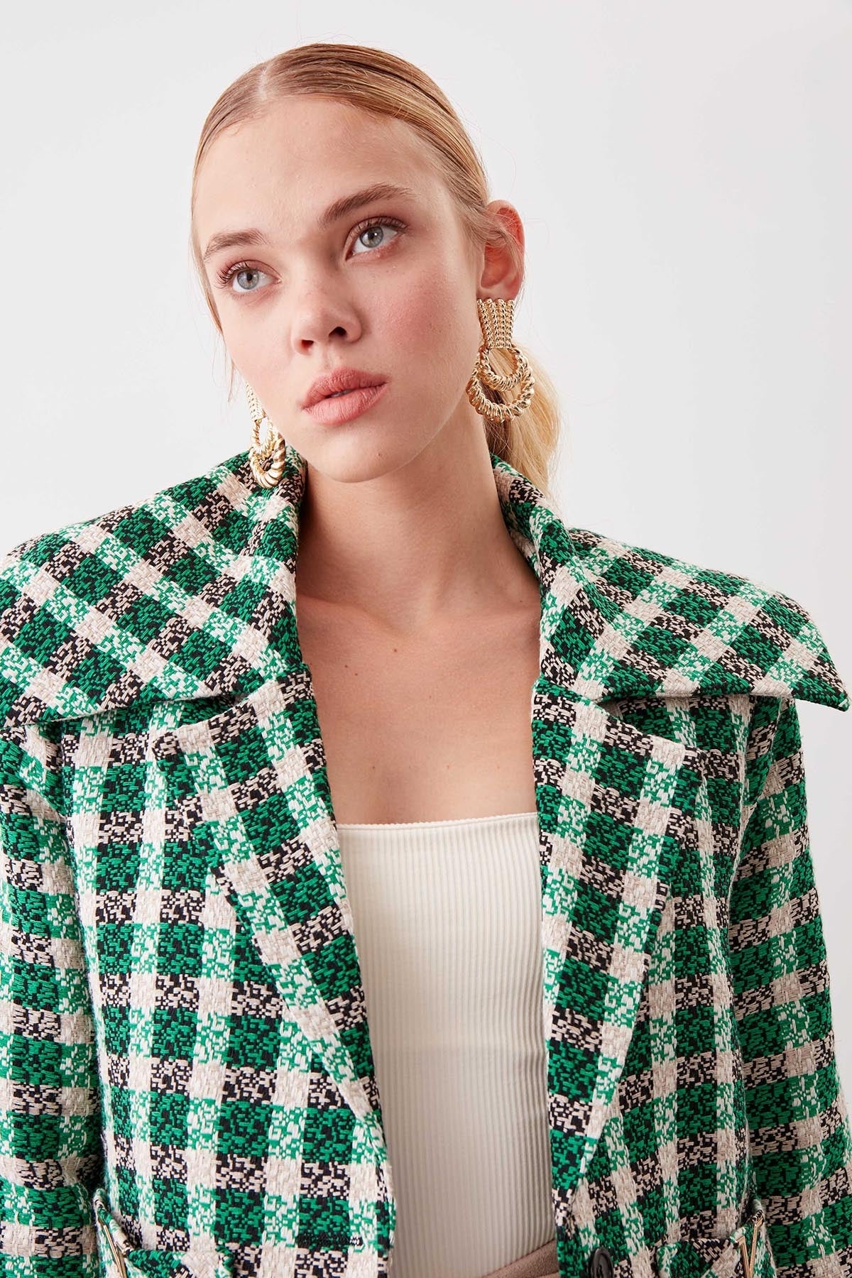 SINGLE BUTTONS WITH COLLAR SLIPPER JACKET