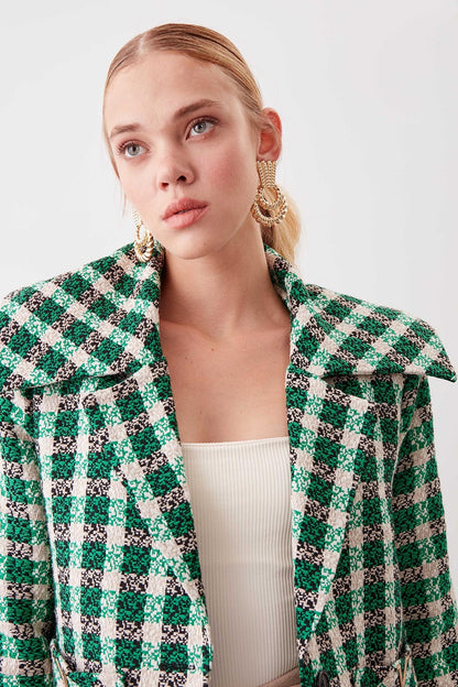 SINGLE BUTTONS WITH COLLAR SLIPPER JACKET