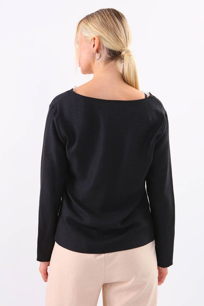 BLOUSE WITH ROUND COLLAR BUTTON