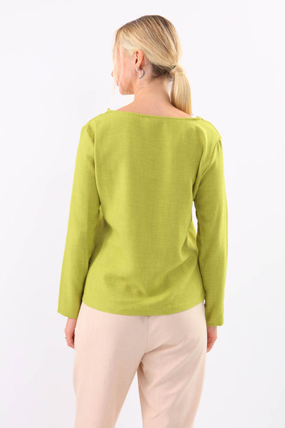 BLOUSE WITH ROUND COLLAR BUTTON