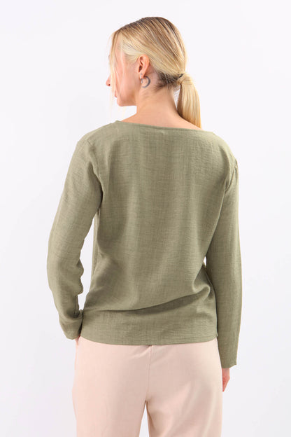 BLOUSE WITH ROUND COLLAR BUTTON