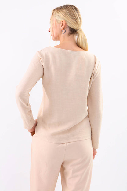 BLOUSE WITH ROUND COLLAR BUTTON