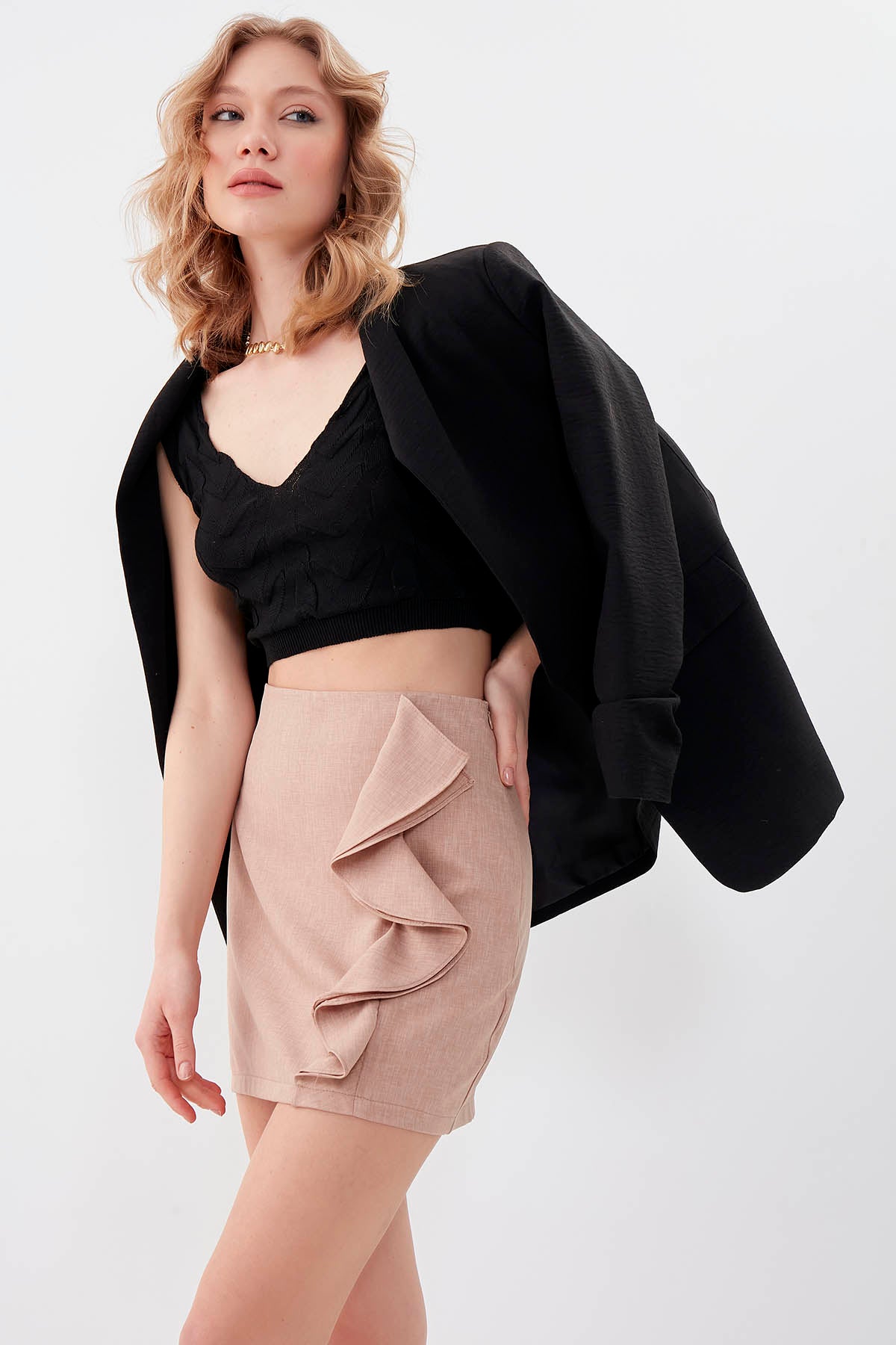 ZIPPERED MINI-SKIRT