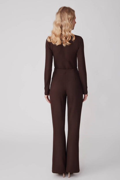 SPANISH PIECE WAIST ELASTANE TROUSERS WITH SIDE ZIPPER