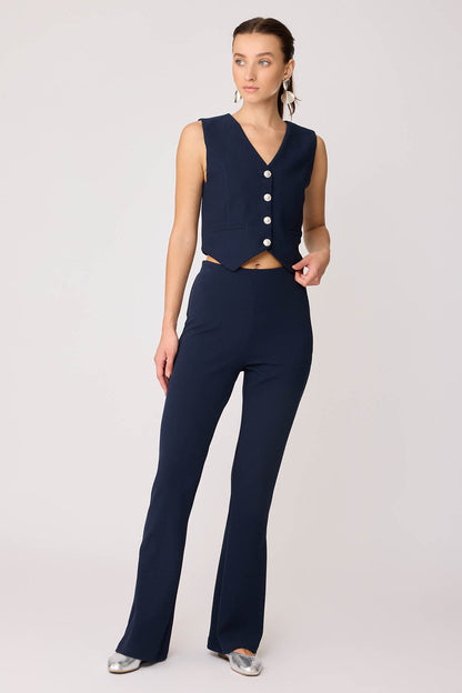 SPANISH PIECE WAIST ELASTANE TROUSERS WITH SIDE ZIPPER