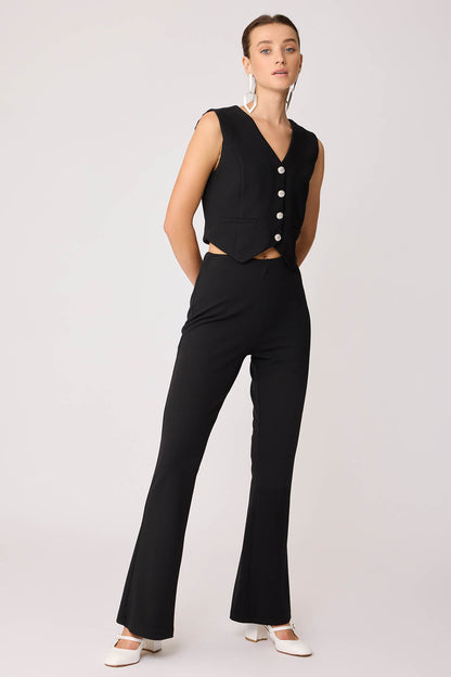SPANISH PIECE WAIST ELASTANE TROUSERS WITH SIDE ZIPPER
