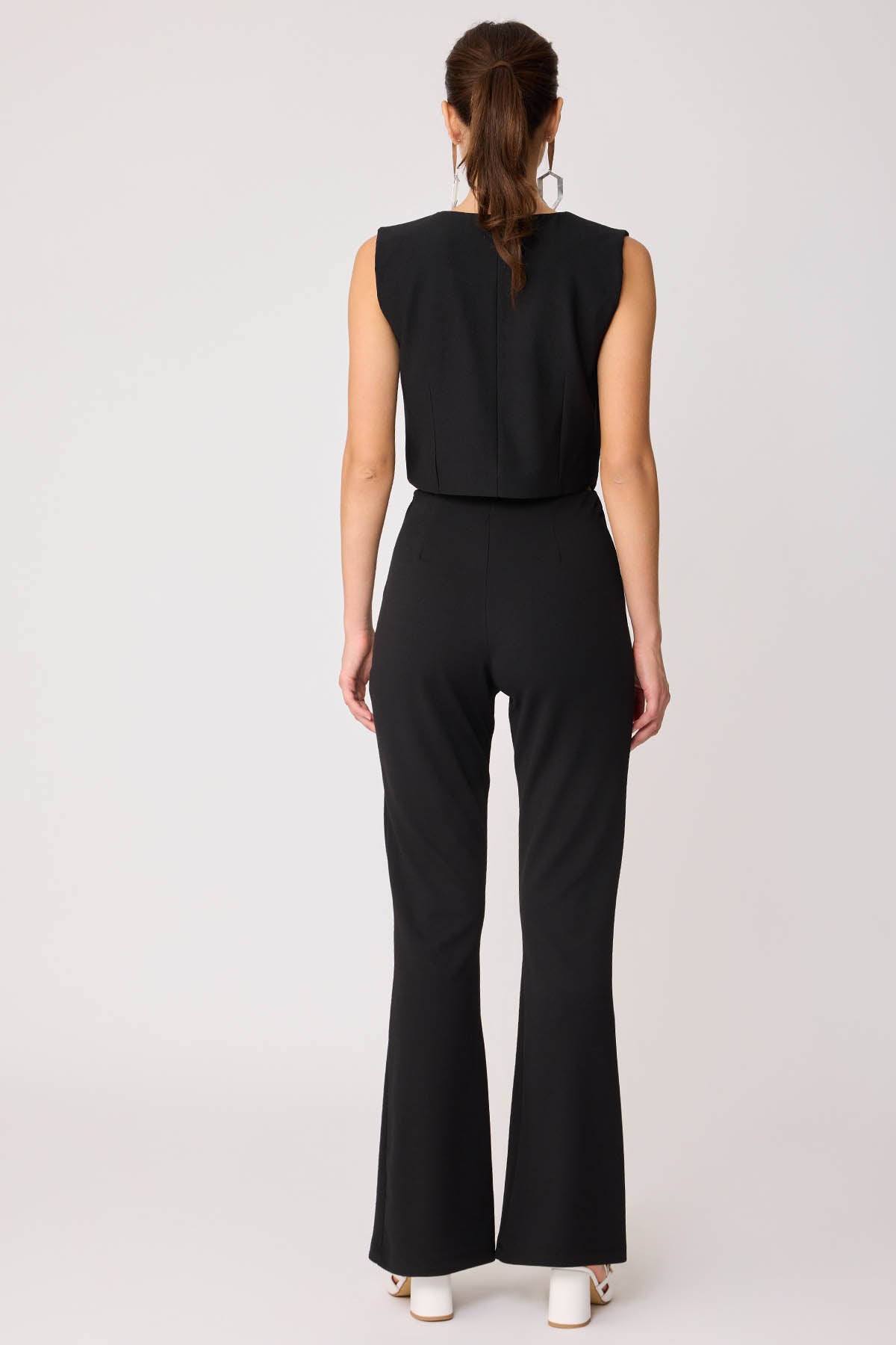 SPANISH PIECE WAIST ELASTANE TROUSERS WITH SIDE ZIPPER