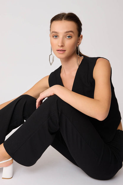 SPANISH PIECE WAIST ELASTANE TROUSERS WITH SIDE ZIPPER