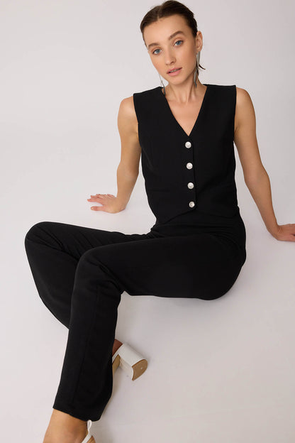 SPANISH PIECE WAIST ELASTANE TROUSERS WITH SIDE ZIPPER