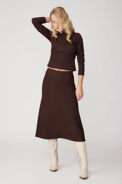 SIDE ZIPPERED MIDI HEIGHT SKIRT