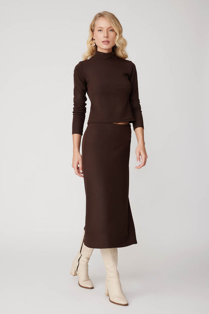 SIDE ZIPPERED MIDI HEIGHT SKIRT