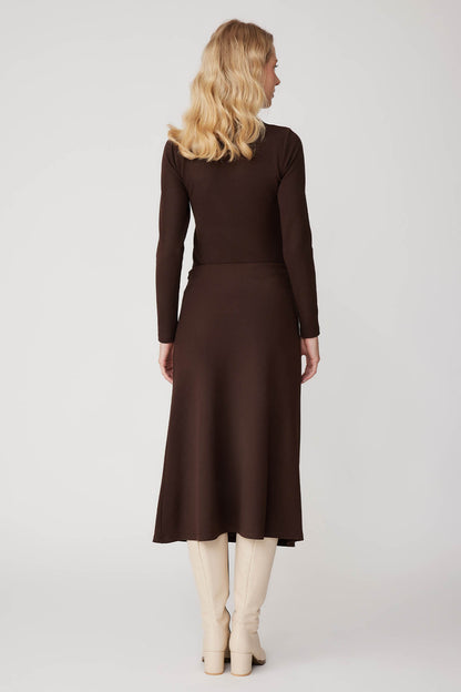 SIDE ZIPPERED MIDI HEIGHT SKIRT