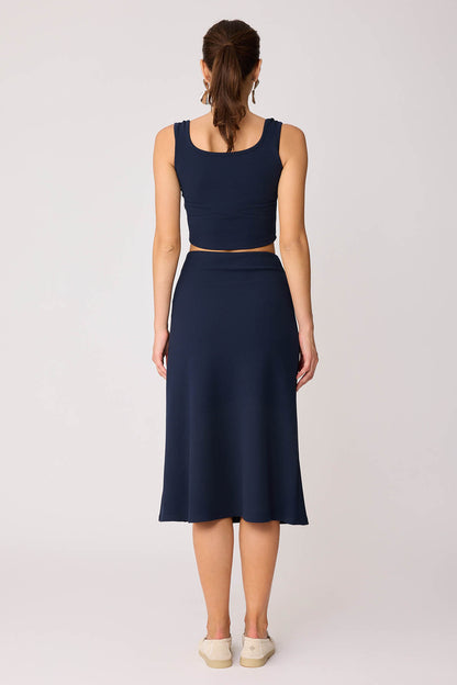 SIDE ZIPPERED MIDI HEIGHT SKIRT