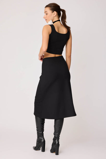 SIDE ZIPPERED MIDI HEIGHT SKIRT