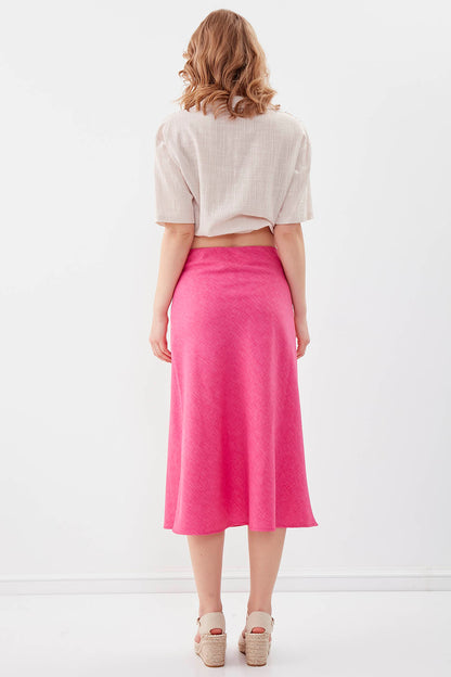 SIDE ZIPPERED MIDI HEIGHT SKIRT