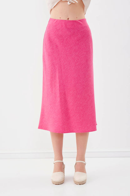 SIDE ZIPPERED MIDI HEIGHT SKIRT