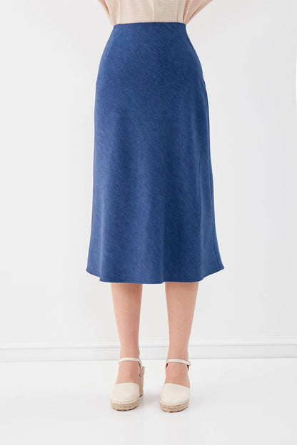 SIDE ZIPPERED MIDI HEIGHT SKIRT
