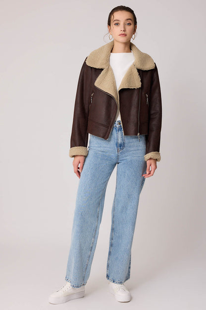 FAUX LEATHER BIKER JACKET