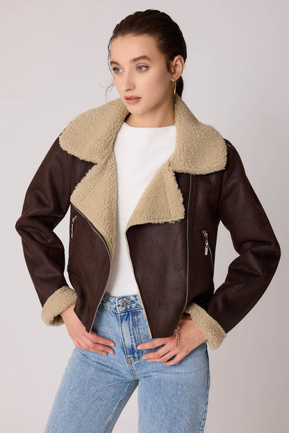 FAUX LEATHER BIKER JACKET